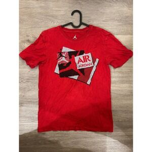 Jordan Brand Mens Graphic‎ T-Shirt Red Jumpman Logo Short Sleeve Size Small